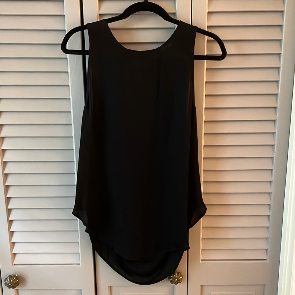 Haute Hippie - Black Chiffon Open Back Top - Size Large